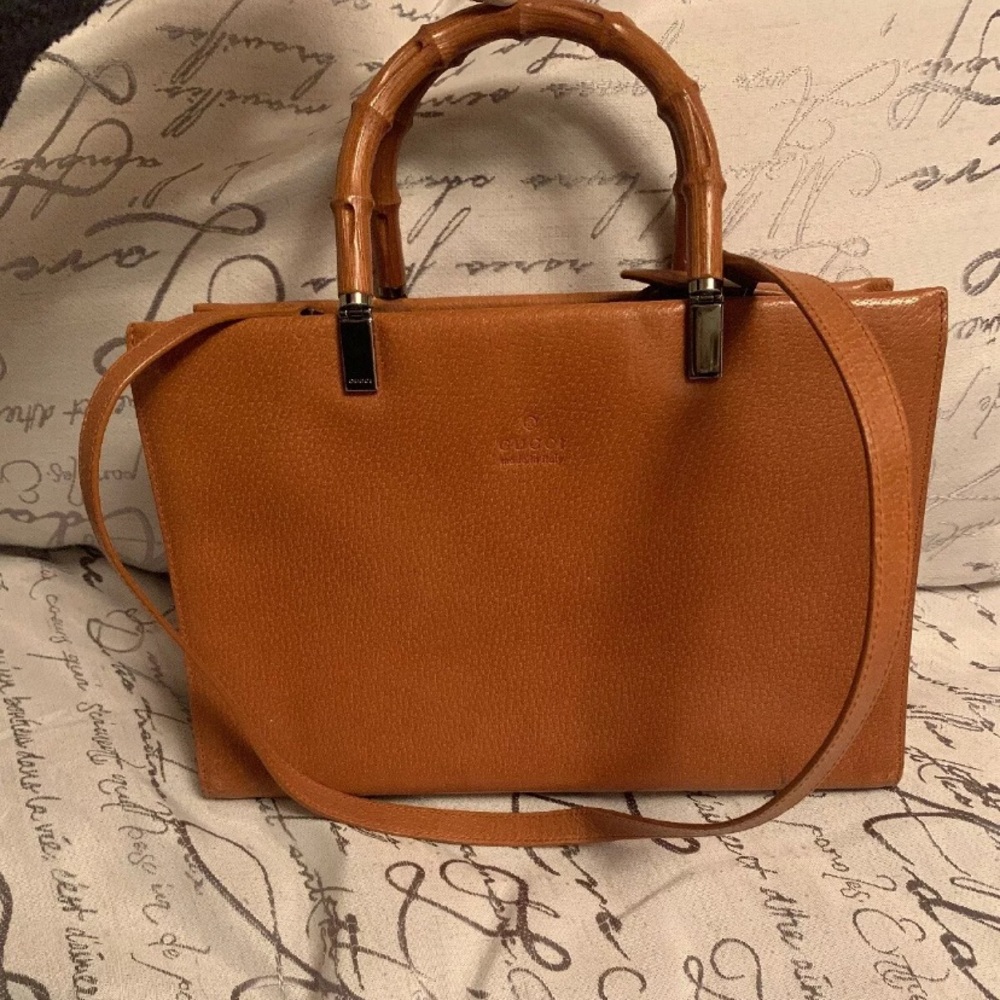 Gucci satchel with bamboo handles